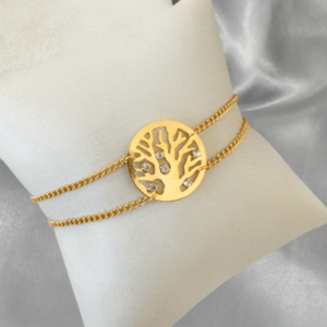 Pulseira Árvore da Vida com Corrente Dupla