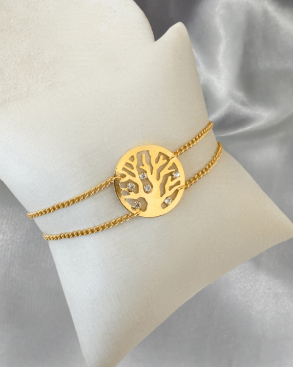 Pulseira Árvore da Vida com Corrente Dupla